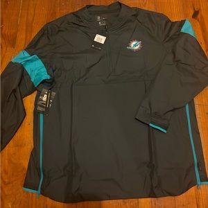 On field Nike apparel long sleeve dolphins long sleeve windbreaker brand new